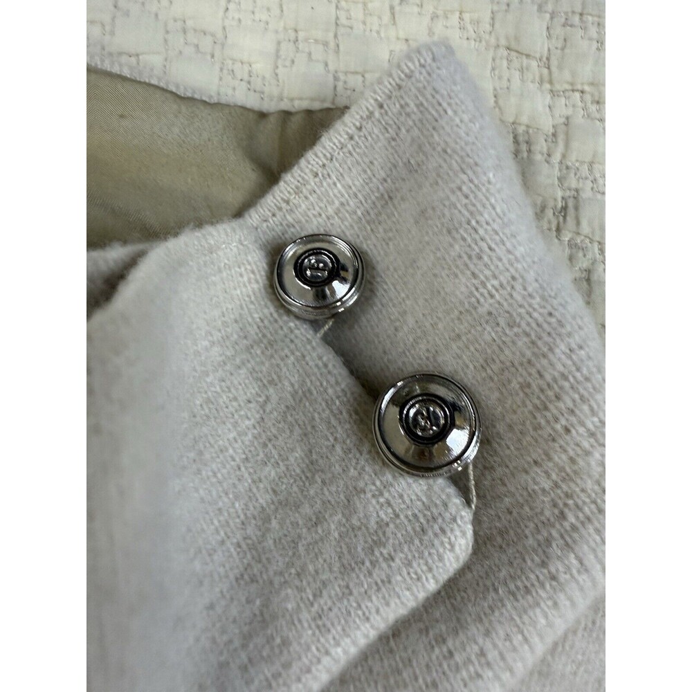 Gianfranco Ferre Sweater Mohair Virgin Wool Blend Full Zip | Cream | Size 40 XS - Picture 6 of 16
